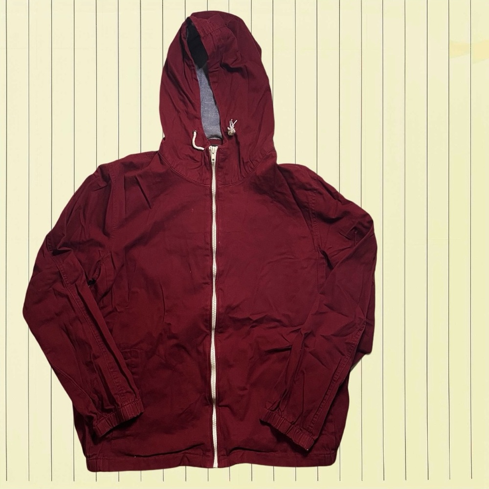 Craft + Flow Men's Jacket Size M Casual Full Zip Soft Canvas Hooded Unlined